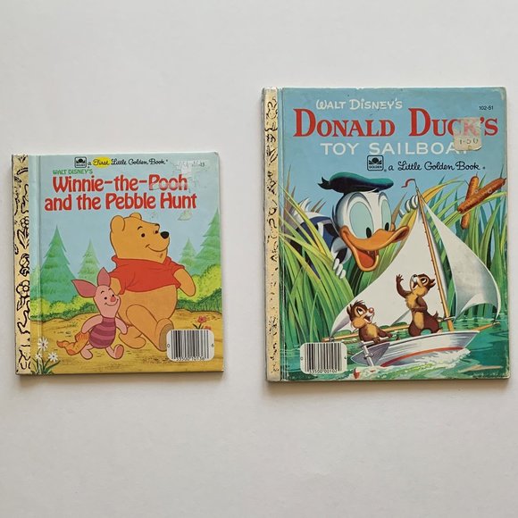 Walt Disney Vintage Golden Books - Donald Duck (1954) & Winnie-the-Pooh (1982) - Picture 1 of 12